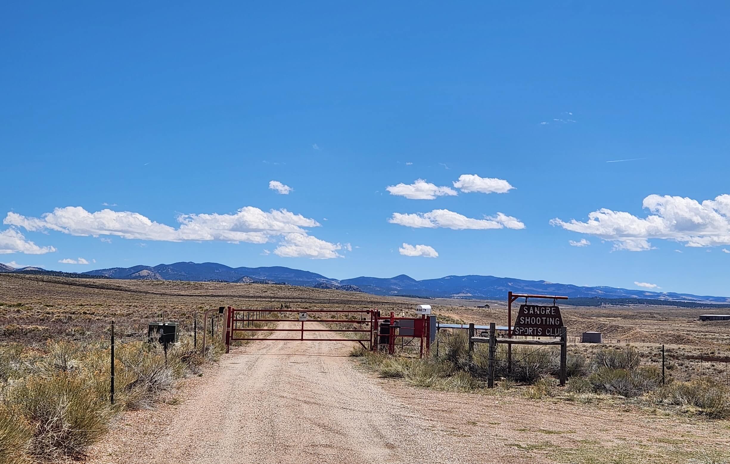 Sangre Shooting Sports Club entrance off Colorado Hwy 69