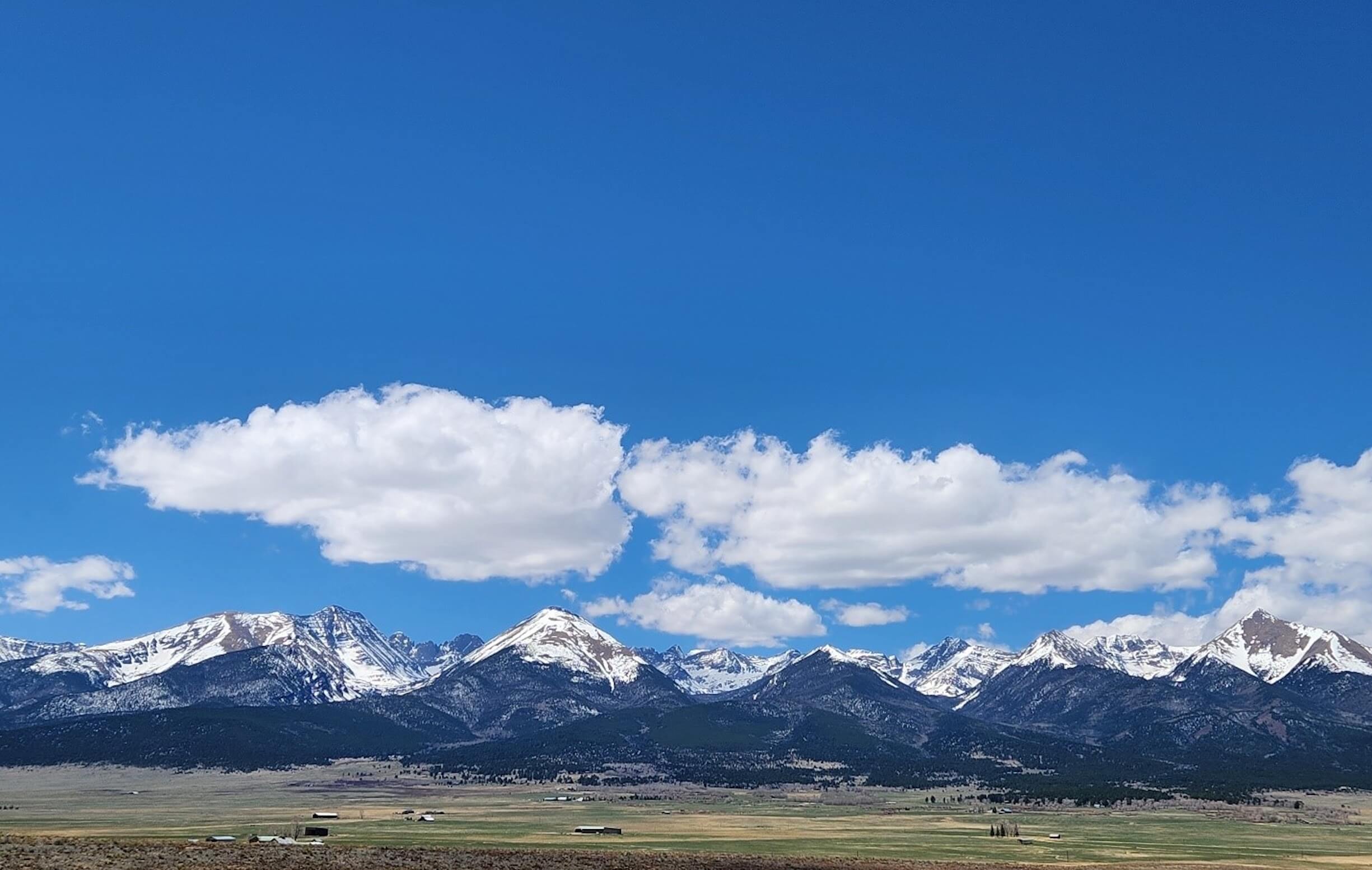 View of the Sangre de Cristo Mountains to the West